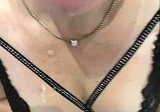Close up of an amateur milf’s pussy while she gets a shower surprise