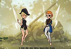 Tiny Tinkerbell-like nymphs in a lesbian porn video