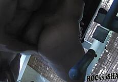 A big black dick is used to fuck a beautiful black woman in the ass
