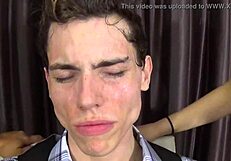 Aiden Valentine and Sunny Succubus in a male snack vore fetish scene with saliva exchange