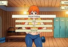 what's nami hiding under her outfit in lusty buccaneers parody ep 2? stripping for gold!