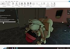 A feminized sissy is exploited by Roblox for futa action