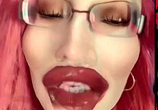 Cock Under Control with Goddess Giving Jerk Off Instructions in Glasses