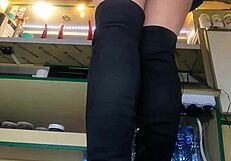 Nataly’s first ever thong flash at her new job