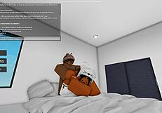 First-time Roblox porn star, 32-year-old ebony beauty in doggystyle action