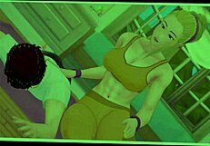 Redhead girlfriend gives blowjob in Knight of Love game
