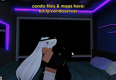 Deepthroat Roblox player's naughty adventure in a condo bed