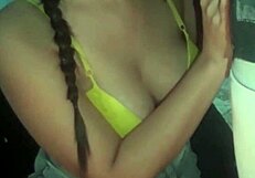Beautiful young woman from Brazil Laurencada in hot scenes with boquete and cumshot