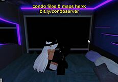 Deepthroat Roblox player's naughty adventure in a condo bed