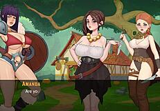 Adult cartoon style 2D game with anime big ass and big tits