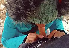 Cum on pantyhose and pussy - public fun with an older woman