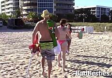 College girls go wild during spring break and give great blow jobs to big cocks