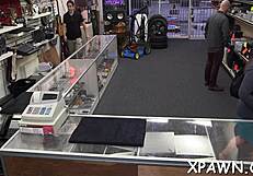 Sex in the shop: Naughty woman gets it hard