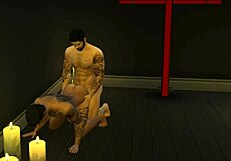 Gay threesome with hot ass and interracial action