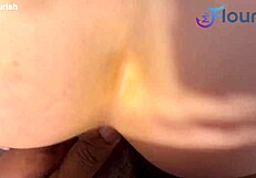 Big black cock penetrates office worker's ass tightly