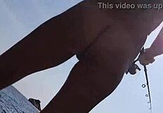 Outdoor public nudity adventure on wild beach