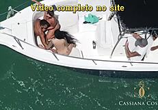 Maritime anal sex with big tits brunette and blonde babes