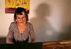 Secretarial role play with pantyhose and hot lesbian action