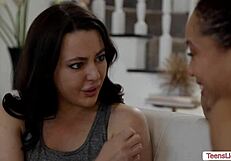 Hot college girls Alexis and Whitney in hot lesbian scene