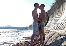 Wild gay sea adventures: extreme public sex by the ocean