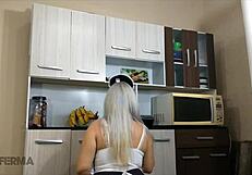 Stepfather seduces his maid while the boss is out