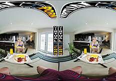 Beautiful blonde called Blake Blossom in virtual reality porn