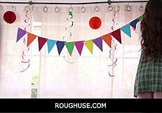 Stepbro and stepsis indulge in rough sex on his birthday