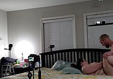 Amateur couple with big natural tits in homemade video