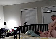 Amateur couple with big natural tits in homemade video