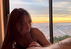 A new girlfriend gives a great blow job in POV style