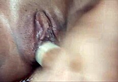 Pretty shemale gets her ass hole stretched with a toy