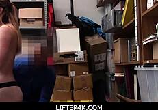 Officer face fucks teen thief in office sex scene