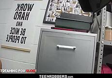 A young woman has a steamy affair with her police officer partner while at work