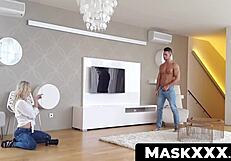 Muscular men in masks fuck hard and deep in doggy style