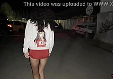 Close up lesbian action in a public parking lot