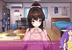Sensual anime movie with big boobs and hairy pussy