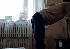A passionate housekeeper satisfies me with a strapon