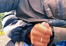Public exhibition ends in a steamy group jerk off session