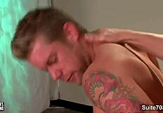 Gay pornstars have great sex in Suite 703