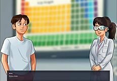 Beautiful anime babe gets it on in art class in Summertime Saga Cap 75