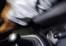 Public masturbation on the street in a car for a beautiful woman is risky
