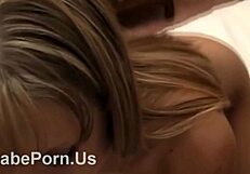 Lesbians and lucky man in threesome adult fun
