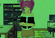 3D game with an Asian tutor and a big cock
