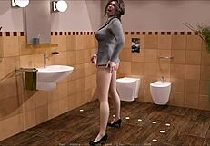 Beautiful woman with perfect hourglass shape wears beautiful outfits
