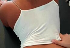 Beautiful cowgirl ride in the living room on a table with rough sex