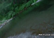 A beautiful woman with great assets gets picked up for a hot outdoor sex session