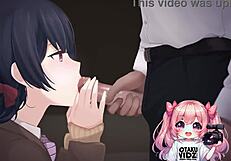 Anime loving otaku on her knees worshipping and licking cum