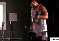 Straight guy gets tempted to try gay sex in the gym
