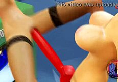 Double dildo action in a public store uncut
