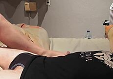 Solo pleasure: Foot masturbation with orgasm